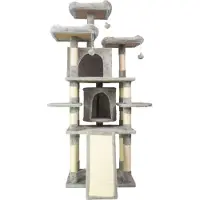 Trekker Kratzbaum Turm 60x51x170 cm mit 7 Ebenen und 2 Hütten für mehrere Katzen
