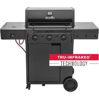 Char-Broil Gasgrill 3+1 Brenner, 7,9 kW, Gusseisen Grill, Schwarz - Essential 3G