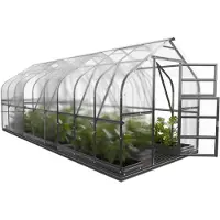 BAUMERA Gewächshaus KLASIKA STANDART 15 (2,5 x 6 m) mit fundament, 4 mm Polycarbonat und dachluken mit automatischen Öffnern.