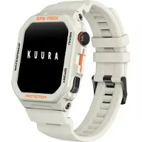 Kuura Smartuhr CS, Beige, 45x53x13,5mm, 1,75 Zoll Display, IP67, Bluetooth-Anrufe, Blutsauerstoffmessung, GPS, 100+ Sportmodi