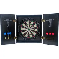 React Dartscheibe Schrank 52,5x55x9 cm mit 18 Zoll Dartboard und 6 Stahldarts