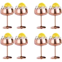 Torribaly Kupfer Coupe Champagner Gläser Set Von 8 Edelstahl Vintage Martini Cocktail Glas Wein Kelch