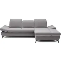 Masseno Ecksofa FELICE R-S mit Schlaffunktion L-Form, Sofa mit Bettkasten, Wohnzimmersofa, Couch, Soffa, Bettsofa, Couchgarnitur- Hellgrau, LOFT 19