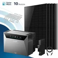 SolarMars Anker SOLIX Solarbank 4 E5000 Pro Balkonkraftwerk Speicher mit 500W Solarmodul Set - 5000Wp ‚Äì 10 Module / Ohne Erweiterungsakku / Ziegeldach