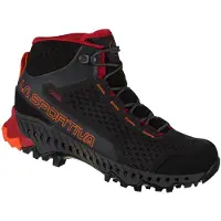 La Sportiva Stream Woman GTX, Mountain Hiking, Woman, Shoes, Mid Cut, G00R22 Carbon/Cherry Tomato, 37.5 -