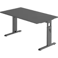 Bümö Schreibtisch Serie-O - Nachbildung: Graphit, Gestell: Graphit, Größe: 140 x 80 cm