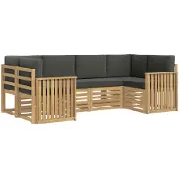 vidaXL Outdoor-Sofagarnitur 6 Stk. Weiß und Anthrazit Polyester
