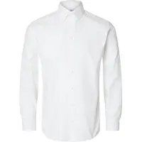 Selected Businesshemd "SLHSLIMETHAN SHIRT", Herren, Gr. M, N-Gr, weiß (hellweiß), Web, Obermaterial: 100% Baumwolle, Hemden Businesshemd