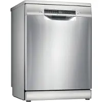 Bosch Serie 4 SMS4EKI06E, Freistehend, Standardgröße (60 cm), Edelstahl, Schwarz, Edelstahl, Tasten, LCD