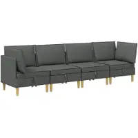 vidaXL Modular Sofa Set mit Stauraum 4 pcs Dunkelgrau Stoff