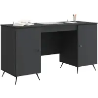 vidaXL Schreibtisch mit Regal Schwarz 142,5 x 50 x 75 cm Holzwerkstoff