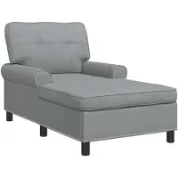 vidaXL Lounge-Liege mit Kissen Hellgrau 91 x 157 x 91 cm Stoff