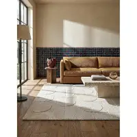 KADIMA DESIGN Wollteppich Kurzflor Elfenbein 200 x 290 cm - DEBEN