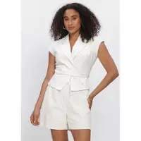 Neo Noir Damen Blazers Salima Ramie Waistcoat - Ecru - Größe XXL