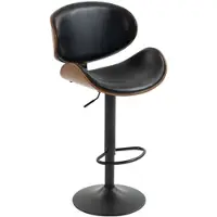 STILVORA Barhocker 2er-Set drehbar und höhenverstellbar, Barstuhl mit Kunstleder und ergonomischer Rückenlehne, Küchenhocker mit Fußstütze für Bar und Kücheninsel Schwarz