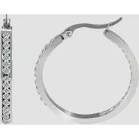 Adelia´s Paar Creolen "Ohrringe – Creole aus Edelstahl mit Strass Steinchen" Ideal zum Verschenken – schlicht und stilvoll