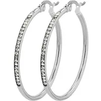 Adelia´s Paar Creolen "Ohrringe – Creole aus Edelstahl mit Strass Steinchen" Eine schöne Geschenkidee für jeden Anlass