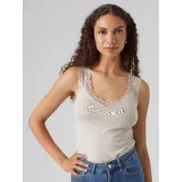 Vero Moda Trägertop "VMROSA SL TOP JRS NOOS" Viskosemischung, Spitzen Detail