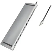 Logilink UA0373, Kabelgebunden, USB 3.2 Gen 1 (3.1 Gen 1) Type-C, 100 W, 3,5 mm, 10,100,1000 Mbit/s, Aluminium