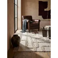 KADIMA DESIGN WOLLTEPPICH FOWEY, abstrakt, Natur-Beige, 160 x 230 cm