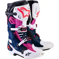 Alpinestars Tech 10 Supervented, Stiefel - Dunkelblau/Weiß/Schwarz/Pink - 7 US 2010520-7337-7