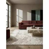 KADIMA DESIGN Teppich Creme Abstraktes Rautenlinien-Muster 12mm Florhöhe Polyester | 160x230cm