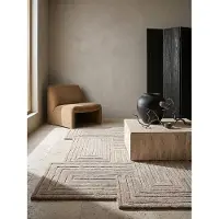 KADIMA DESIGN Wollteppich | Handgetuftet mit geometrischem Relief | 100% Wolle | Fußbodenheizung geeignet | 160x230cm