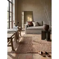 KADIMA DESIGN Kurzflor Teppich | Geometrisches Labyrinth-Muster | 12mm Florhöhe | Wollähnliche Textur | 160x230cm