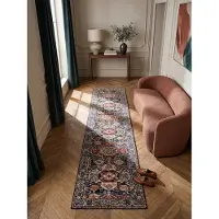 KADIMA DESIGN Teppich Vintage-Stil | Geometrisches Muster | Strapazierfähig | Pflegeleicht | Für Fußbodenheizung | 80x150cm