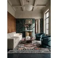 KADIMA DESIGN Teppich Vintage-Stil | Geometrisches Muster | Strapazierfähig | Pflegeleicht | Für Fußbodenheizung | 200x290cm