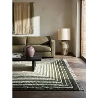 KADIMA DESIGN Flachgewebe-Teppich Wollmischung Grün 160 x 230 cm - FROND Kadima