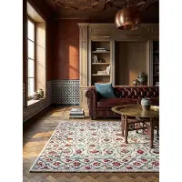 KADIMA DESIGN Wollteppich handgetuftet | Traditionelles Blumenmuster | Strapazierfähig für Wohnräume | 200x290cm