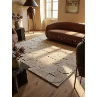 KADIMA DESIGN Wollteppich handgeschnitzt Natur 200 x 290 cm - DEBEN