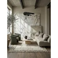 KADIMA DESIGN Wollteppich uni Grün-Natur 160 x 230 cm - MOAT
