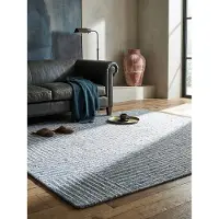 KADIMA DESIGN Teppich aus Wolle handgetuftet | Abstraktes Karomuster | Strapazierfähig & Naturfaser | Für Fußbodenheizung | 80x150cm