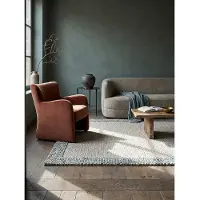 KADIMA DESIGN Teppich Flachgewebe mit strukturierter Bordüre – Robuster Woll-Mix für Fußbodenheizung | 120x170cm