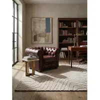 KADIMA DESIGN Wollteppich handgetuftet | Modernes abstraktes Wellenmuster | Strapazierfähig und fußbodenheizungsgeeignet | 120x170cm