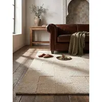 KADIMA DESIGN Teppich aus Wolle | Modernes Schachbrettmuster | Handgeschnitzt & Mehrdimensionaler Flor | Pflegeleicht | 120x170cm