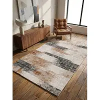 KADIMA DESIGN Teppich TIBER-Orte, geometrisch-abstrakt, Terrakotta, 120 x 170 cm