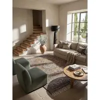 KADIMA DESIGN TEPPICH aus Naturfasern handgewebt BERMEO in Natur, im Vintage-Stil, aus Jute, 200 x 290 cm