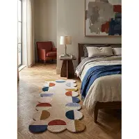 KADIMA DESIGN Läufer geometrisch Rost-Natur 80 x 230 cm - HALLEIN