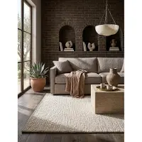 KADIMA DESIGN Wollteppich uni Creme 200 x 290 cm - ALNE