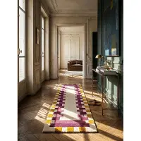 KADIMA DESIGN Wollteppich Handgetuftet | Mit lebendigem Bordürendesign | Strapazierfähig für Ihr Zuhause | 60x230cm