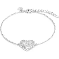 Tom Tailor Damen Armband Herz Infinity Silber 925 - Stein Zirkonia weiß, silber, Herz, Gr. ONESIZE