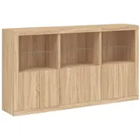 Helloshop26 - Buffet Sideboard Kommode Kleiderschrank Aufbewahrungsmöbel Organizer für Küche Wohnzimmer Lounge mit LED-Beleuchtung 02_0029948