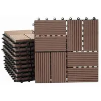 Proregal BERLINLODGE WPC Bodenfliese | 11x je BxT 30x30cm = 1qm | Holzoptik Balkon/Terrasse | Premium | Coffee Vierecke