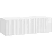 vidaXL Wandmontierter TV-Schrank Hochglanz Weiß 98 x 41 x 30 cm