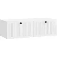 vidaXL Wandmontierter TV-Schrank Hochglanz Weiß 98 x 41 x 30 cm