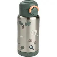 Done by Deer - Thermo-Strohhalmflasche Tiny trails - Grün - 340 ml