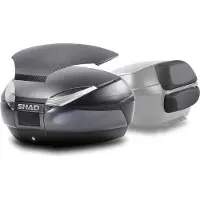 Shad SH48 Dark Grey Topcase Set + Carbon Cover + Rückenlehne